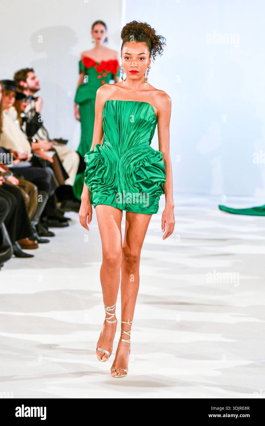 A model walks the runway during the Inclover Haute Couture Week Spring ...