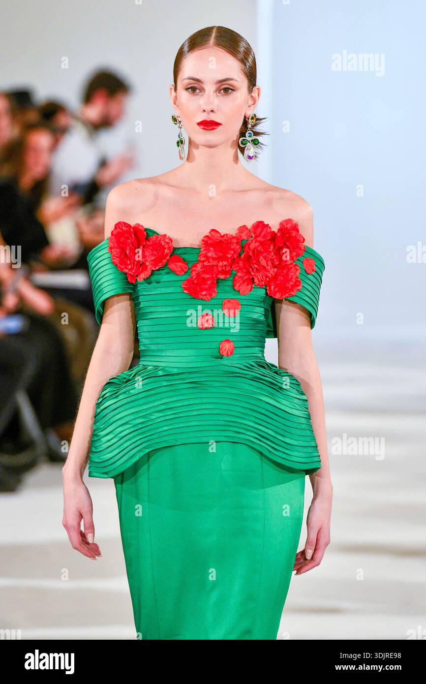 A model walks the runway during the Inclover Haute Couture Week Spring ...