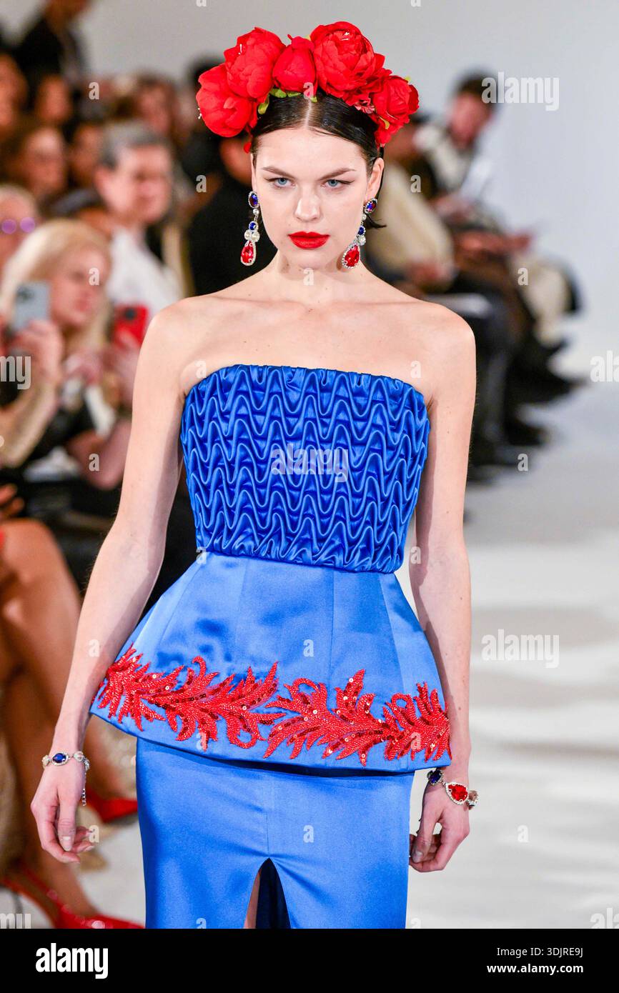 A model walks the runway during the Inclover Haute Couture Week Spring ...