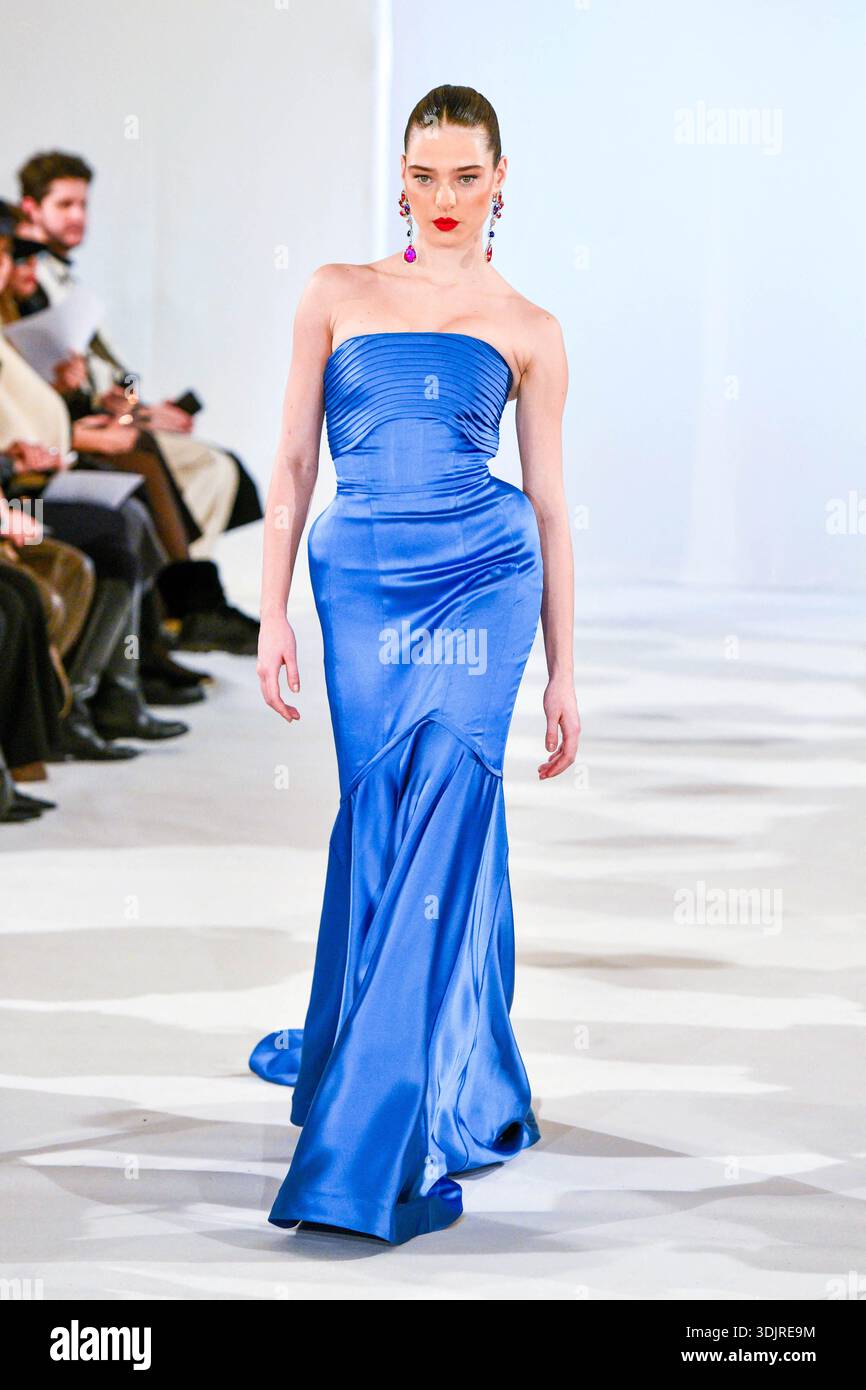 A model walks the runway during the Inclover Haute Couture Week Spring ...