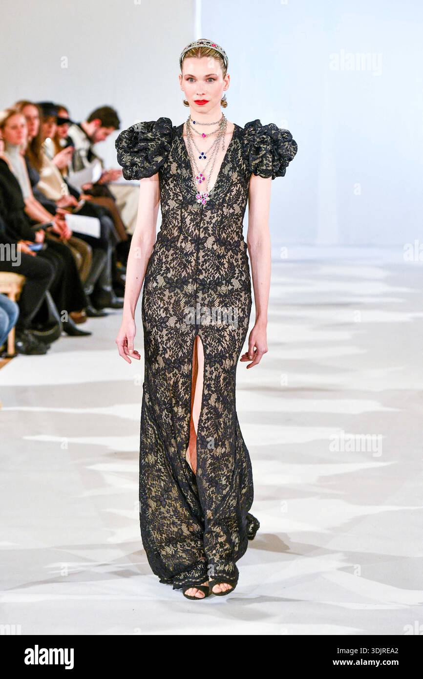 A model walks the runway during the Inclover Haute Couture Week Spring ...