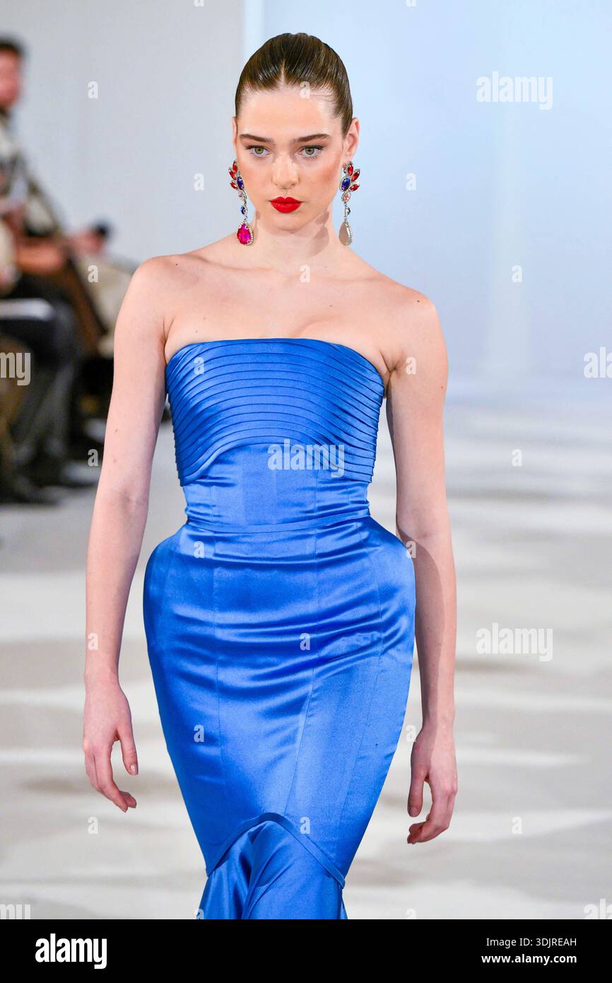 A model walks the runway during the Inclover Haute Couture Week Spring ...