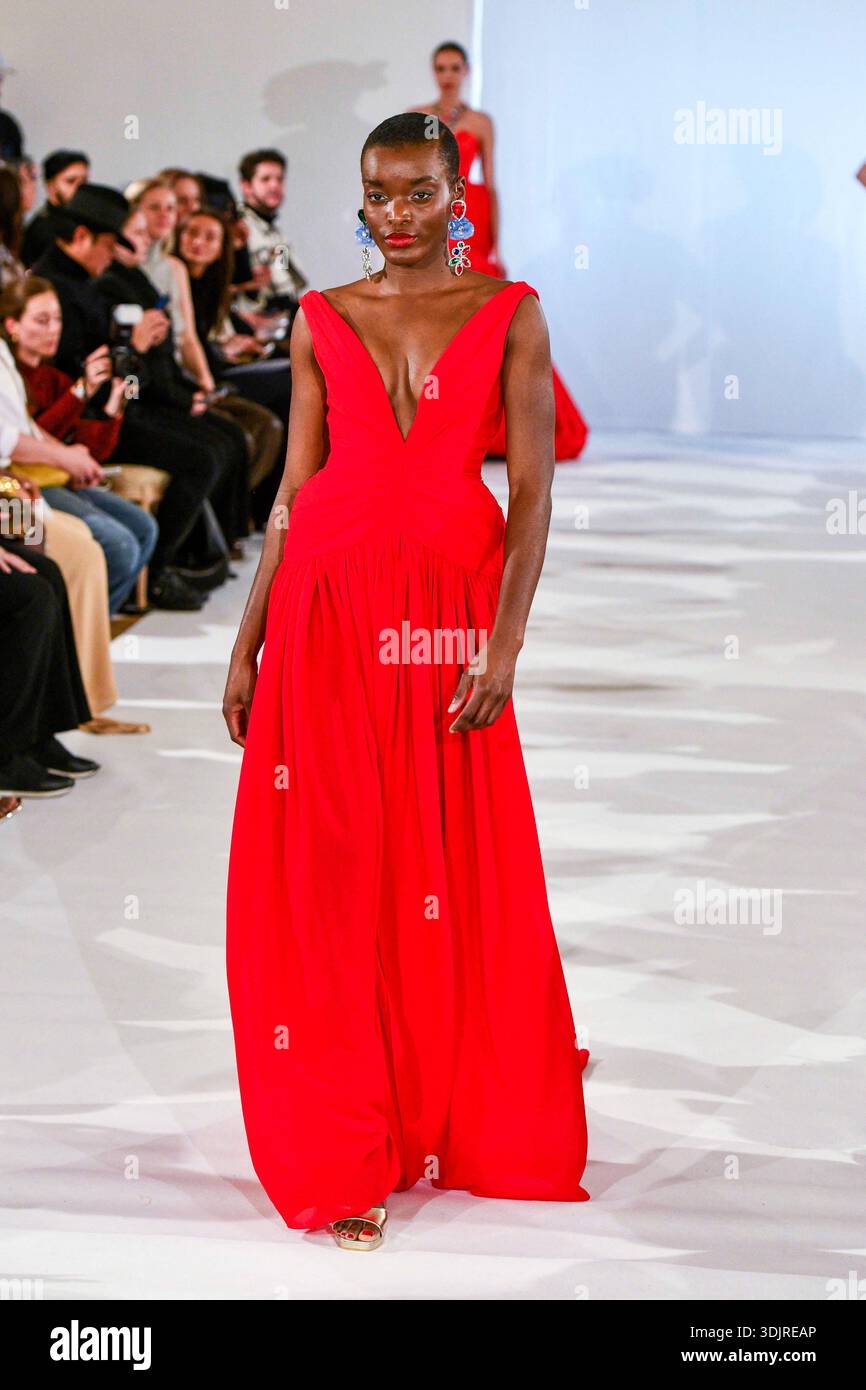 A model walks the runway during the Inclover Haute Couture Week Spring ...