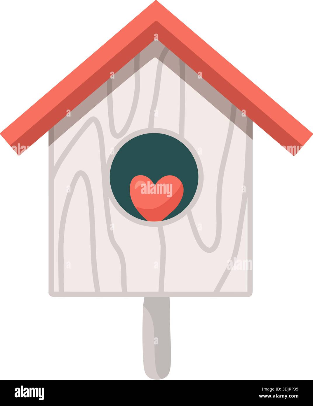 Cute cartoon illustration of a wooden birdhouse with heart Stock Vector ...