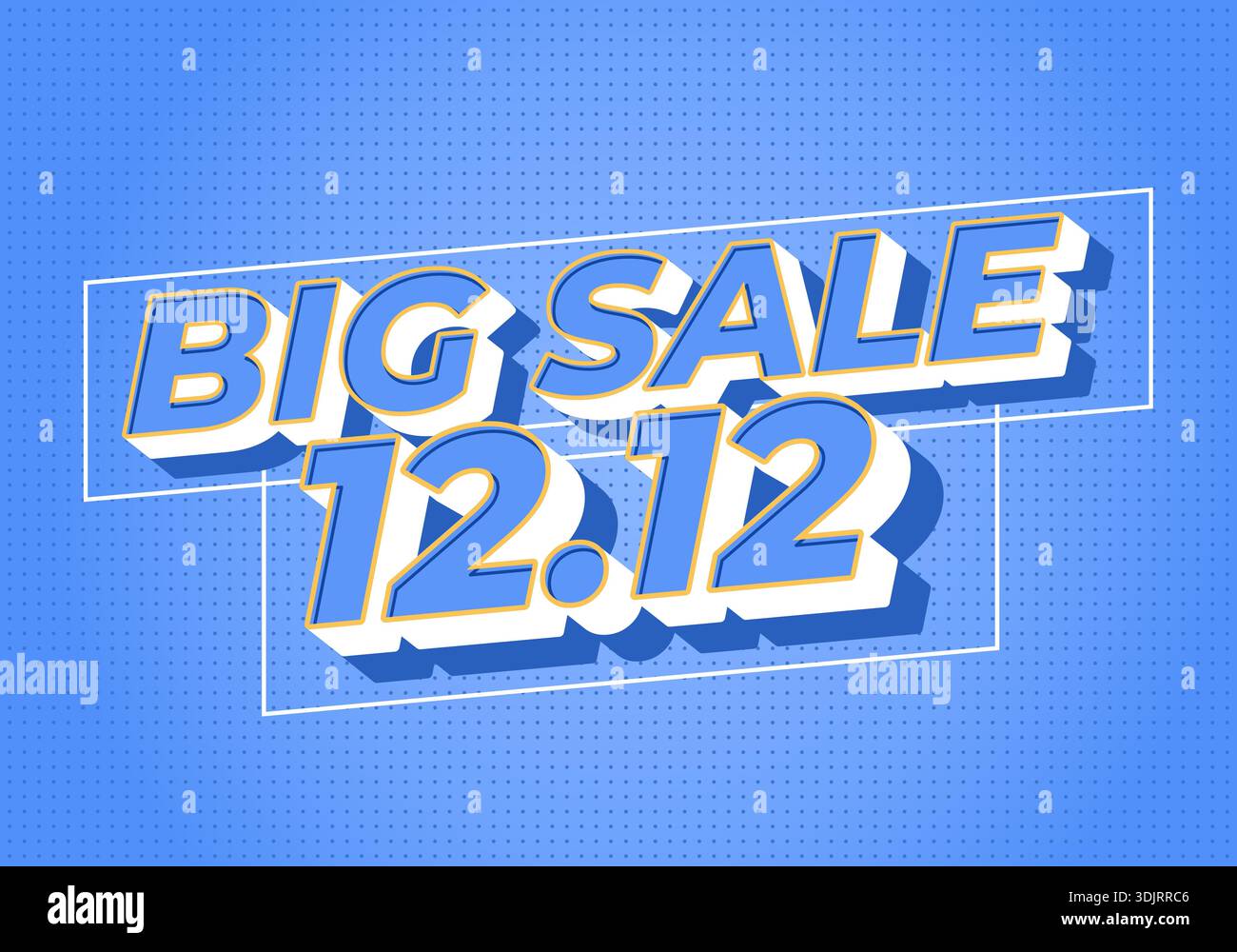 Blue promotional banner with Big Sale 12.12 in bold white and yellow text. - Stock Image