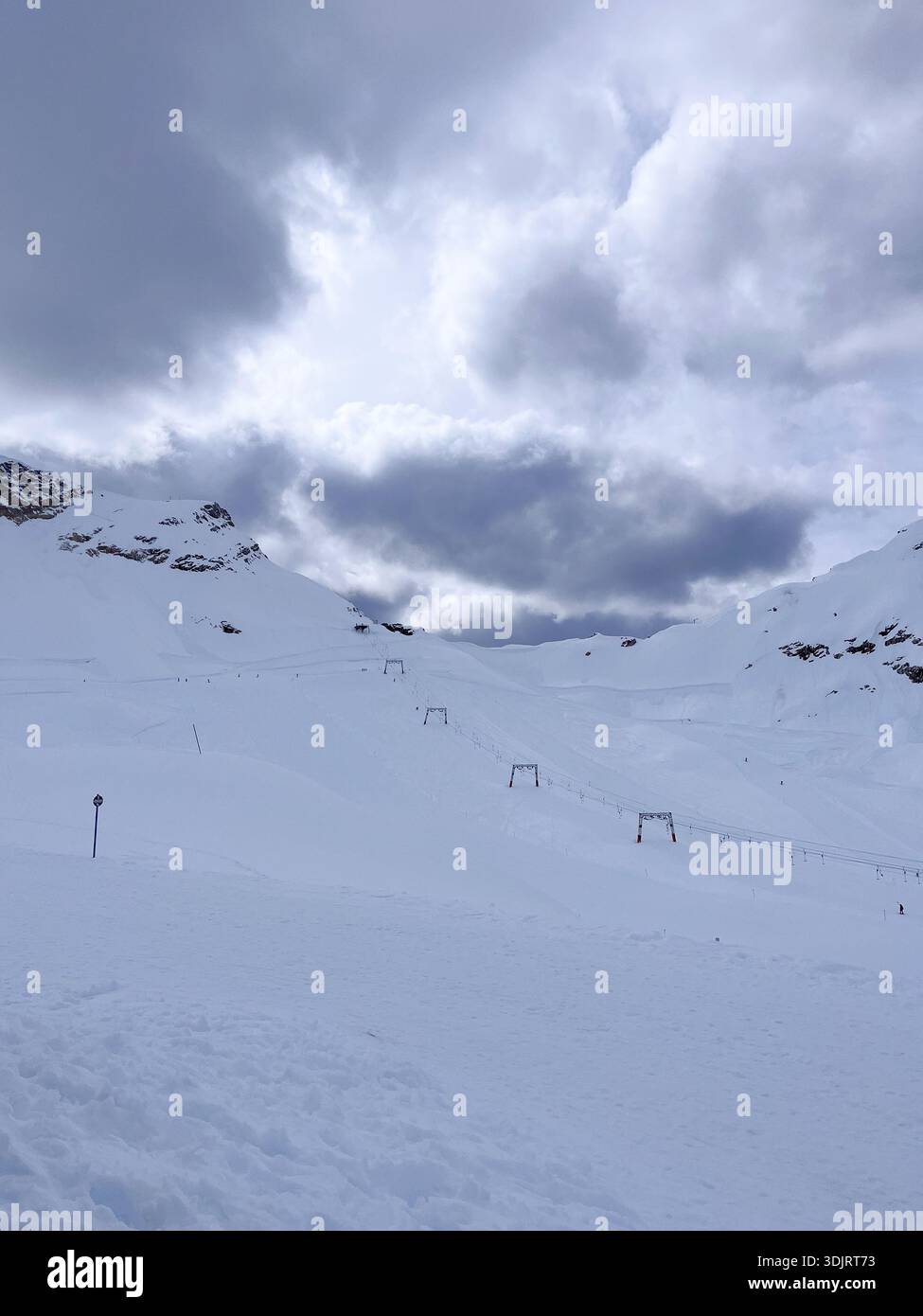 Zugspitze, the highest mountain of Germany near Garmisch Partenkirchen. Snow landscape in April. Zugspitze Ski Resort. Winter in the Bavarian Alps. - Smartphone Captured Stock Image