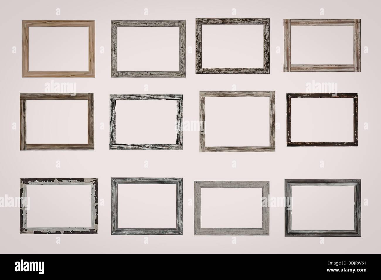 Different Photo Frame A collection of twelve different picture frames arranged in a grid ...