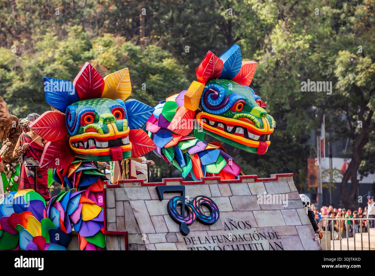 Day of the Dead parade in Mexico City. Stock Photo
