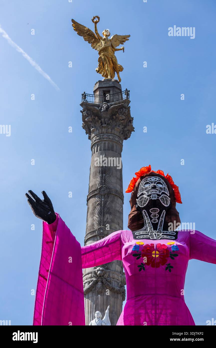 Altars, offerings, skeletons and decorations during the Day of the Dead celebration in Mexico. Stock Photo