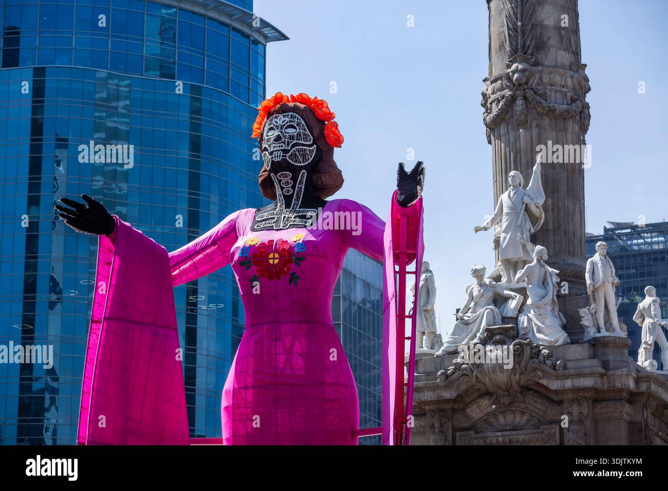 Altars, offerings, skeletons and decorations during the Day of the Dead celebration in Mexico. Stock Photo