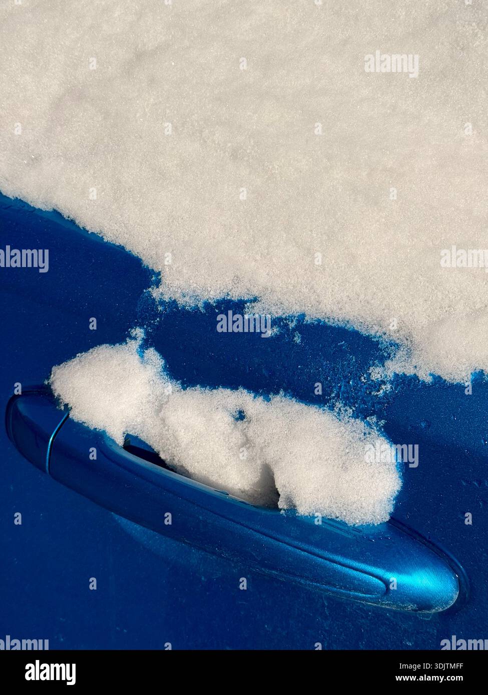 Detail of a car under snow - Smartphone Captured Stock Image