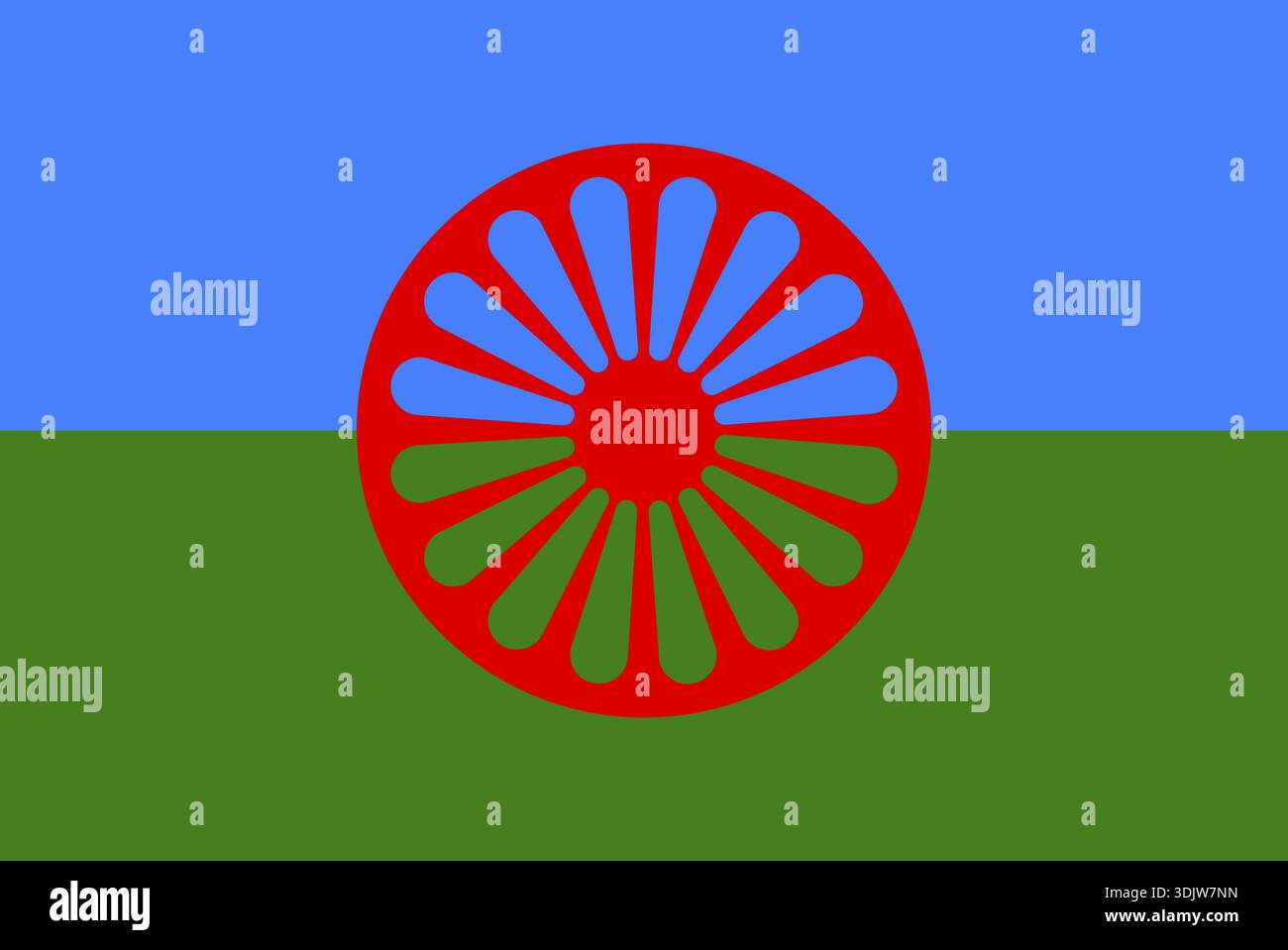 Very big size romani gypsy flag illustration Stock Photo - Alamy