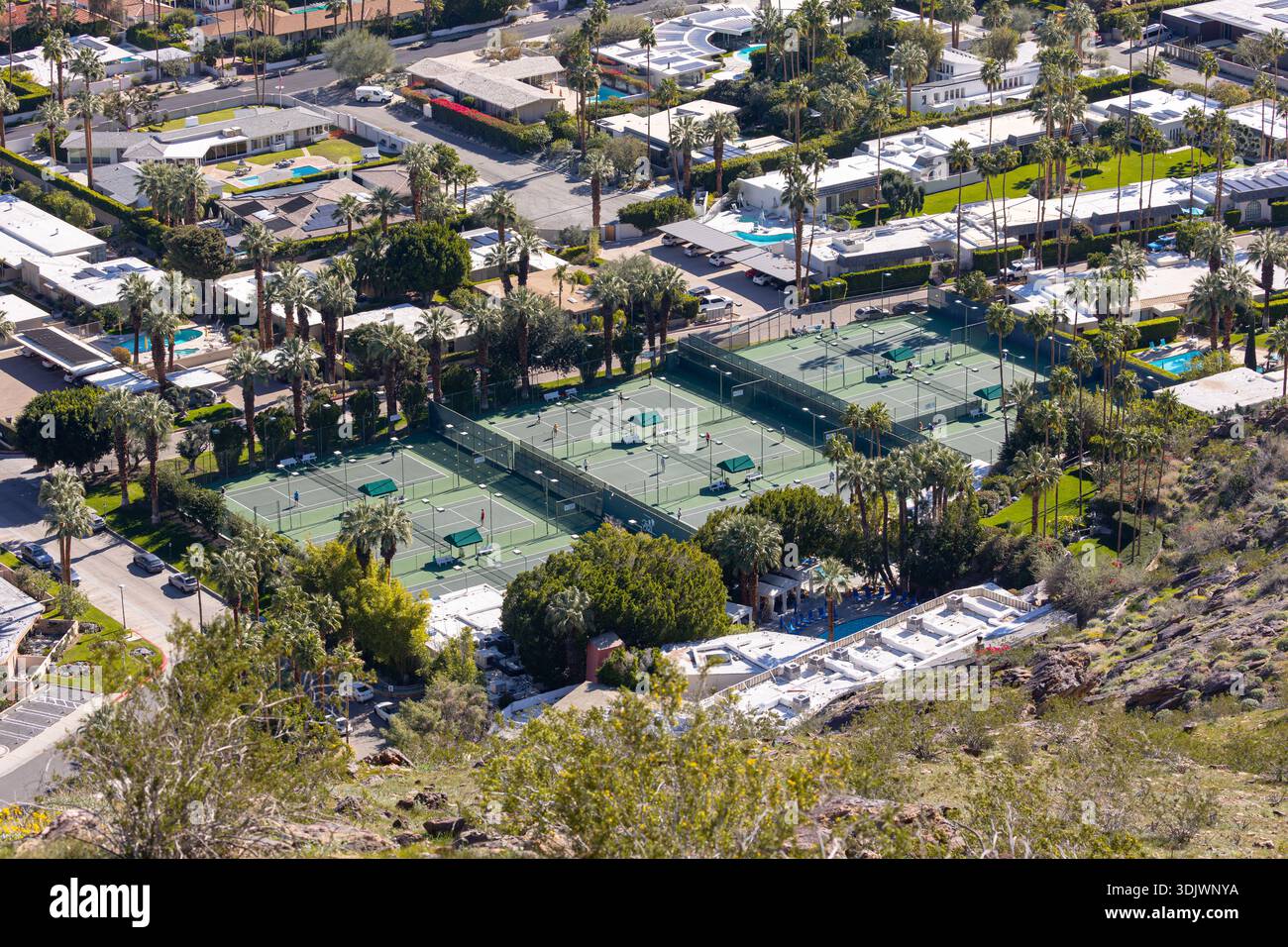 Overhead View Of The Tennis Courts And Pool Of The Historic Palm overhead-view-of-the-tennis-courts-and-pool-of-the-historic-palm