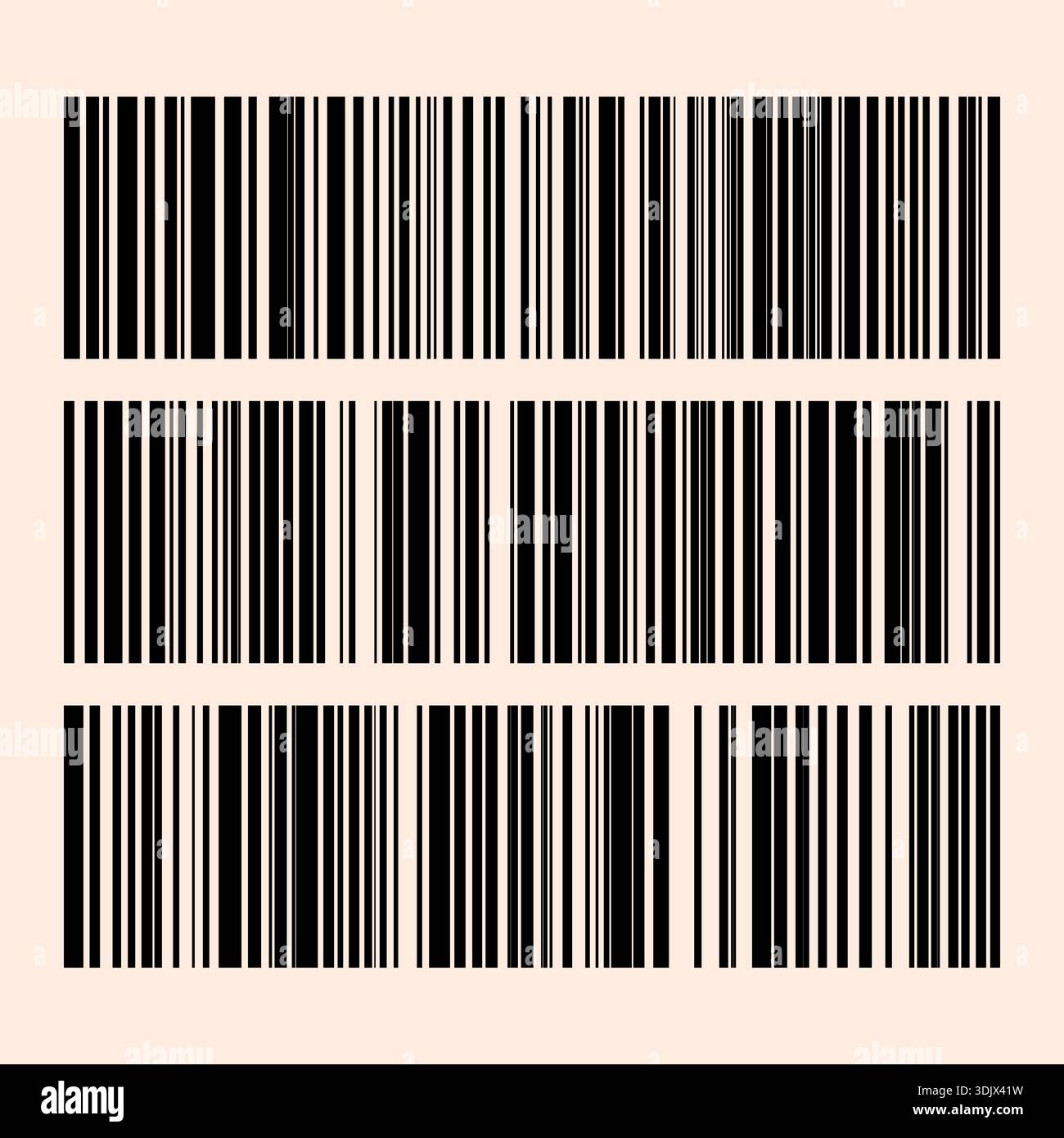 Barcode barcode identification number product scanning . Vertical stripes resembling. Code stripes sticker. Barcode labels, customers qr code Stock Vector