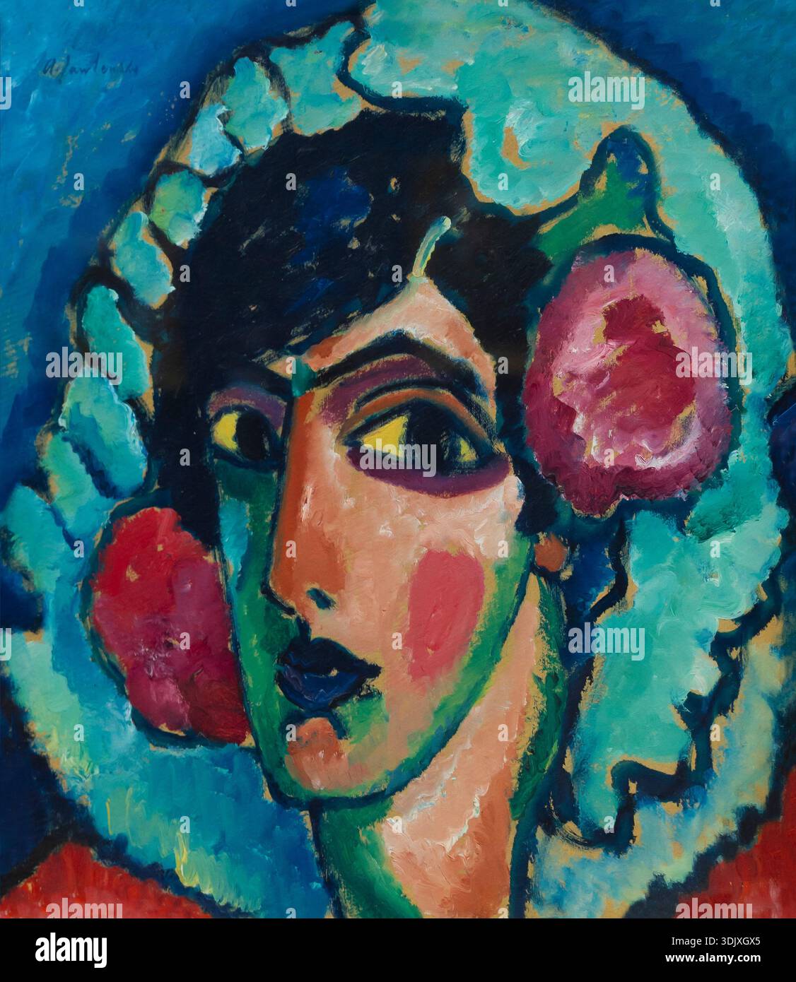 Large Female Head, Large head of a woman, Manola, Alexej von Jawlensky, circa 1913 Stock Photo