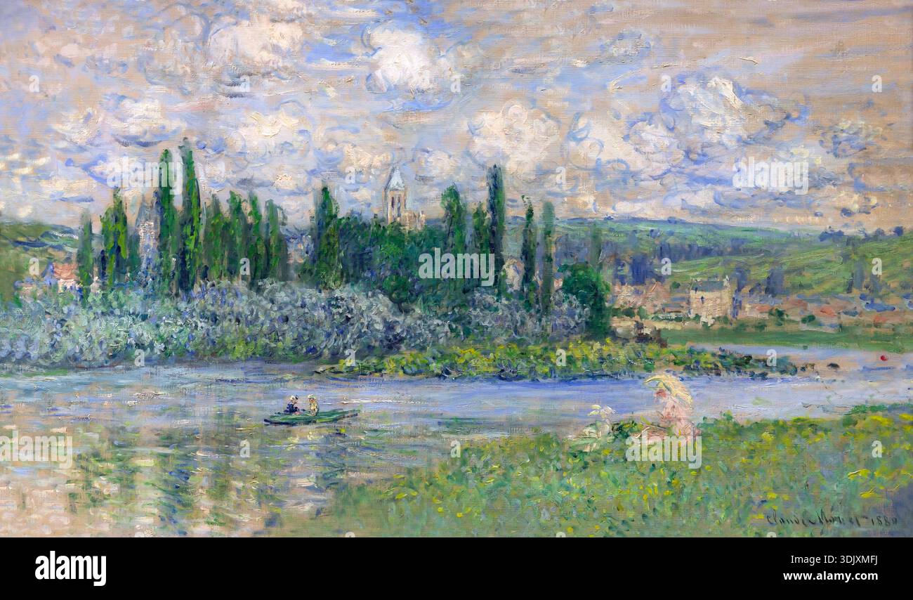 Claude monet the seine at vetheuil hi-res stock photography and