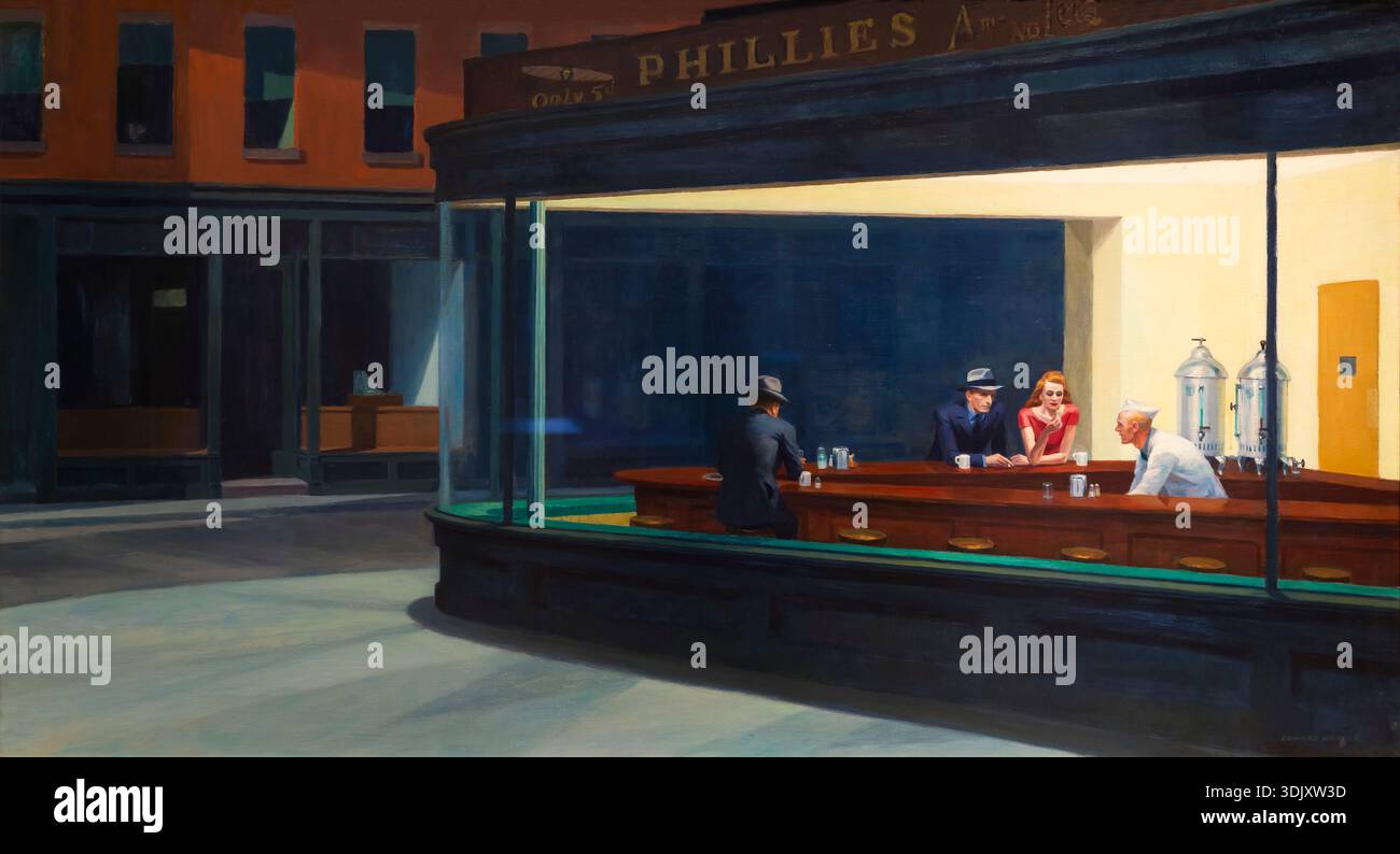 Night Hawks, Edward Hopper, 1942 Stock Photo
