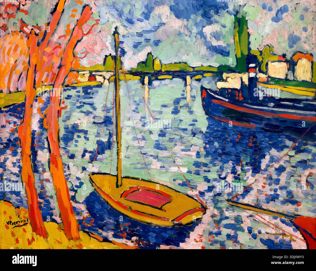 Maurice de vlaminck the seine at chatou hi-res stock photography