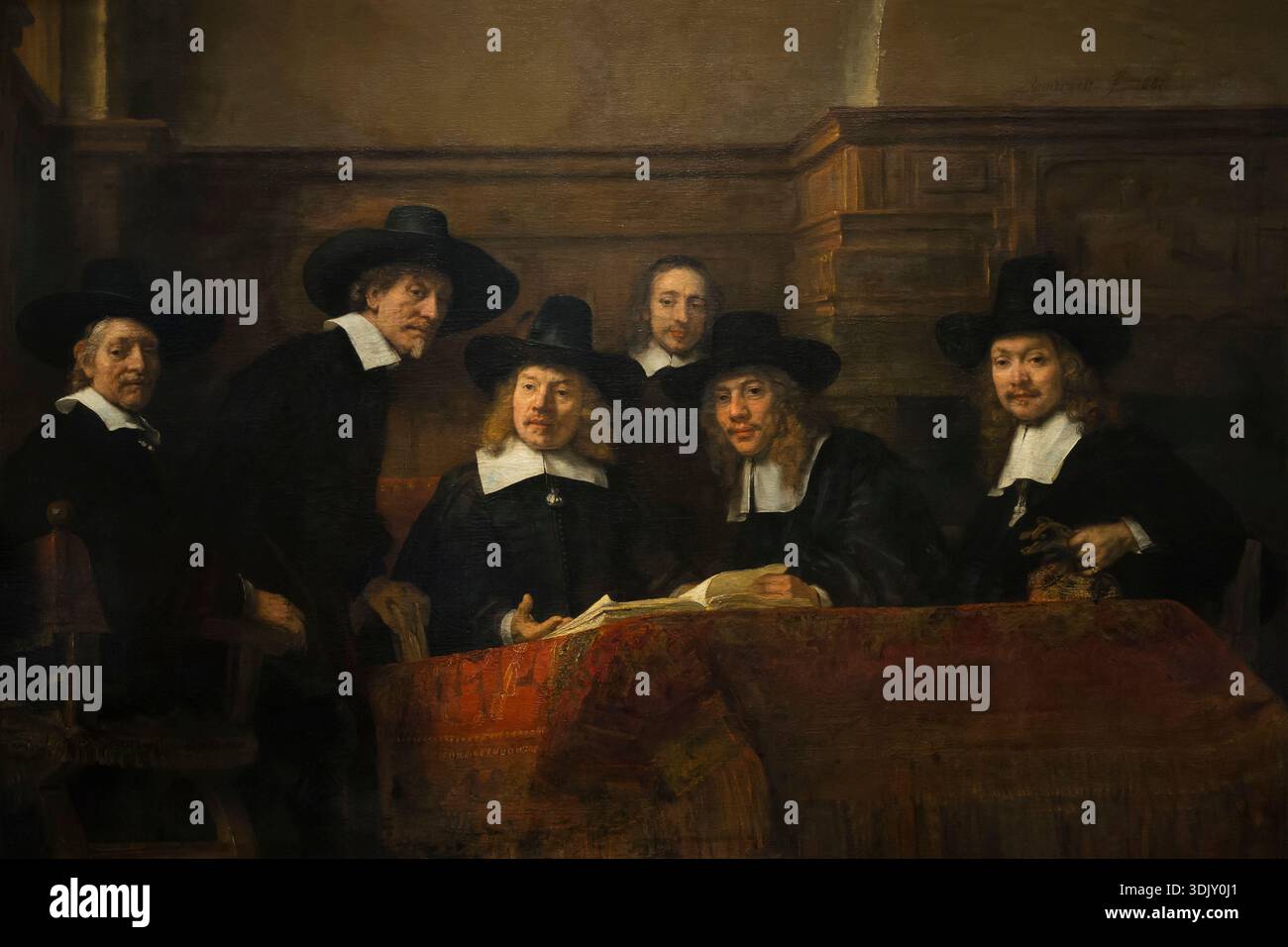 Wardens of the Amsterdam Drapers' Guild, Syndics, by Rembrandt, 1662 Stock Photo