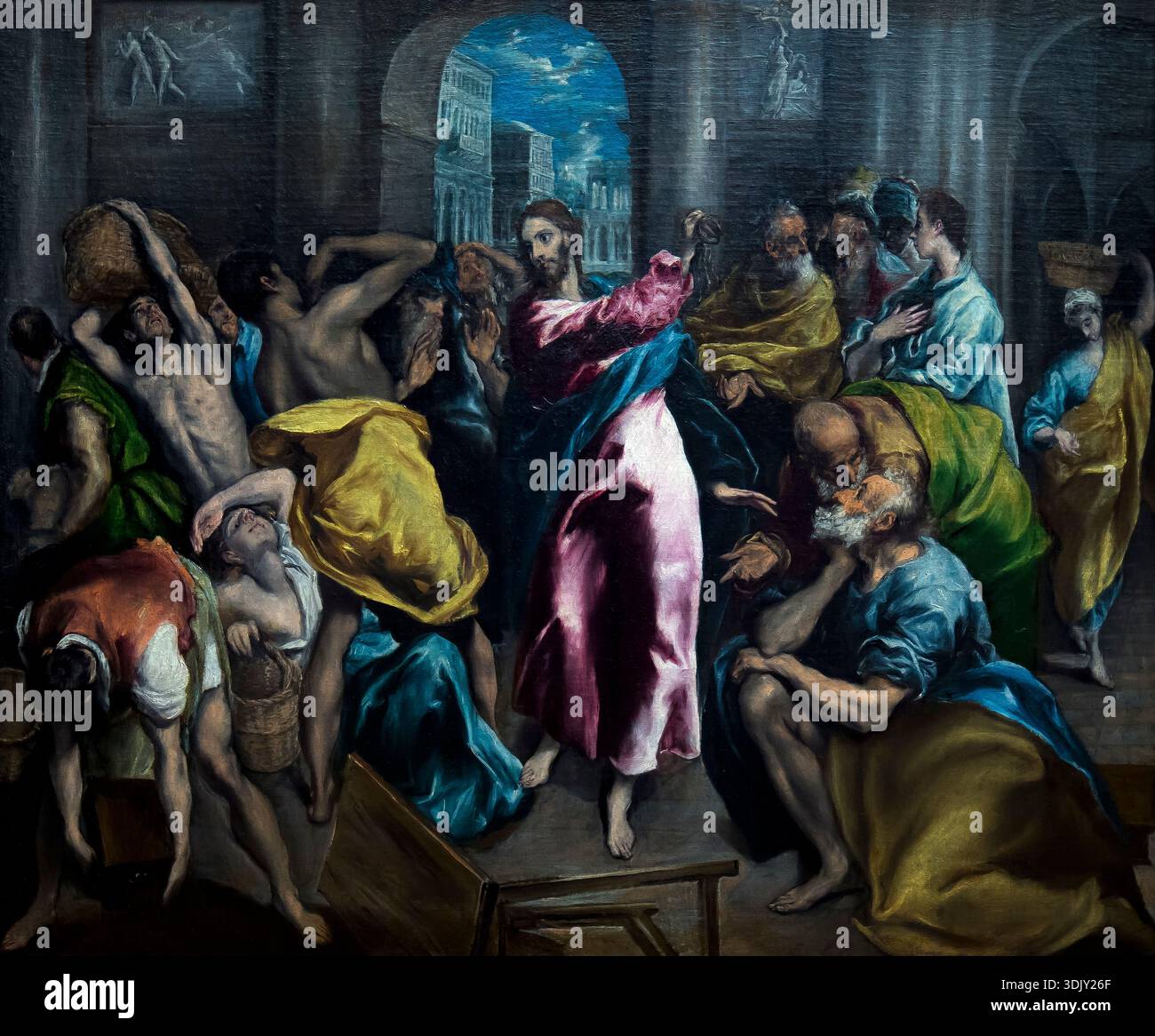 Christ driving the Traders from the Temple, by El Greco, circa 1600 Stock Photo