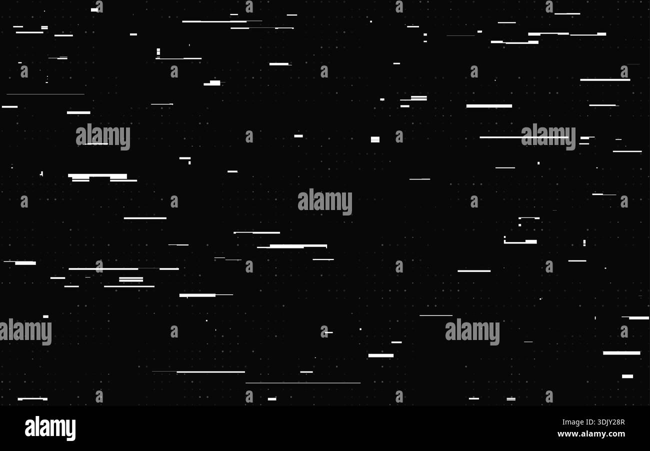 Glitch texture. Distorted white pixels. Bad video signal with overlay ...