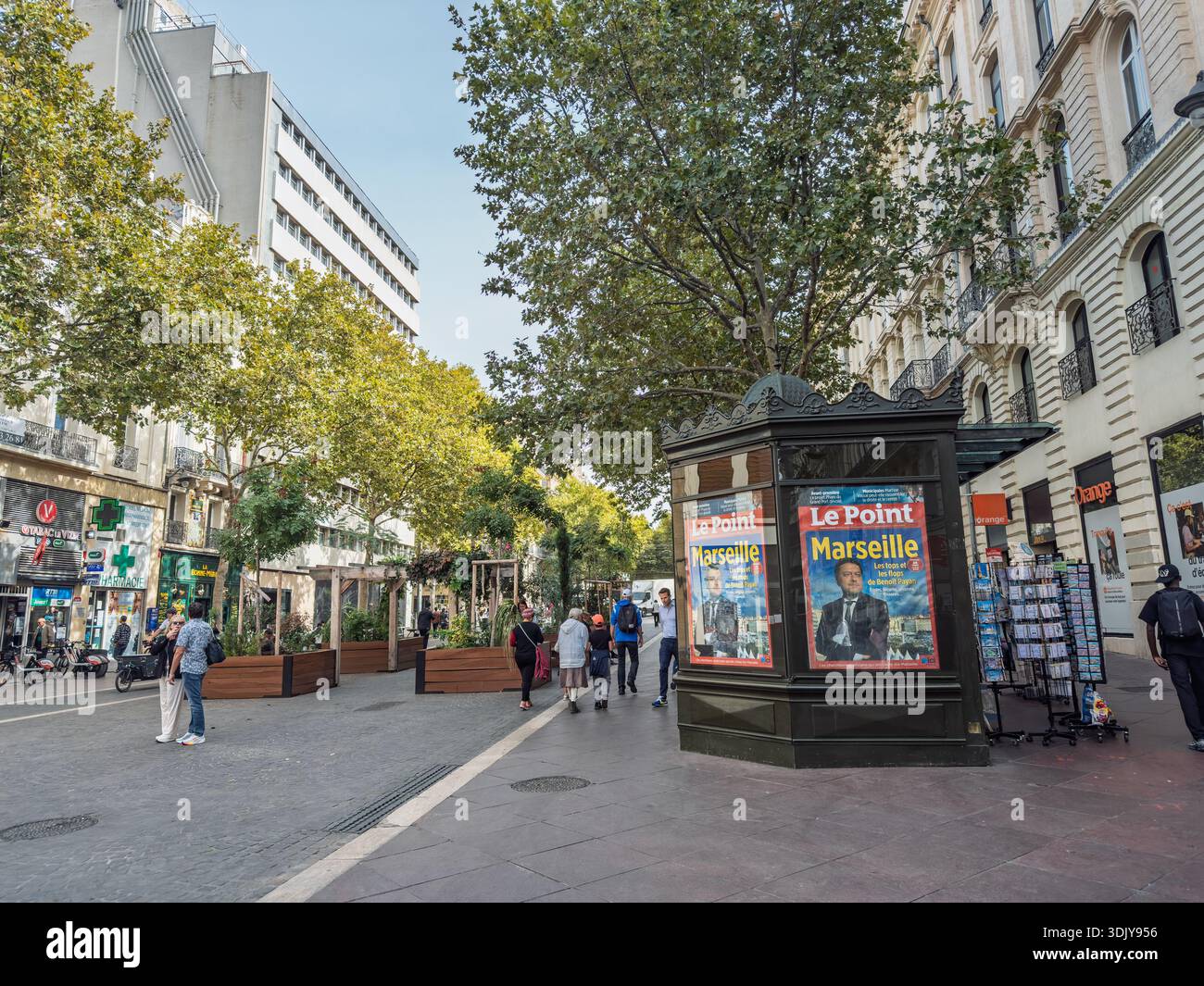 MARSEILLE, FRANCE - OCTOBER 3, 2025: Street scene on La Canebiere