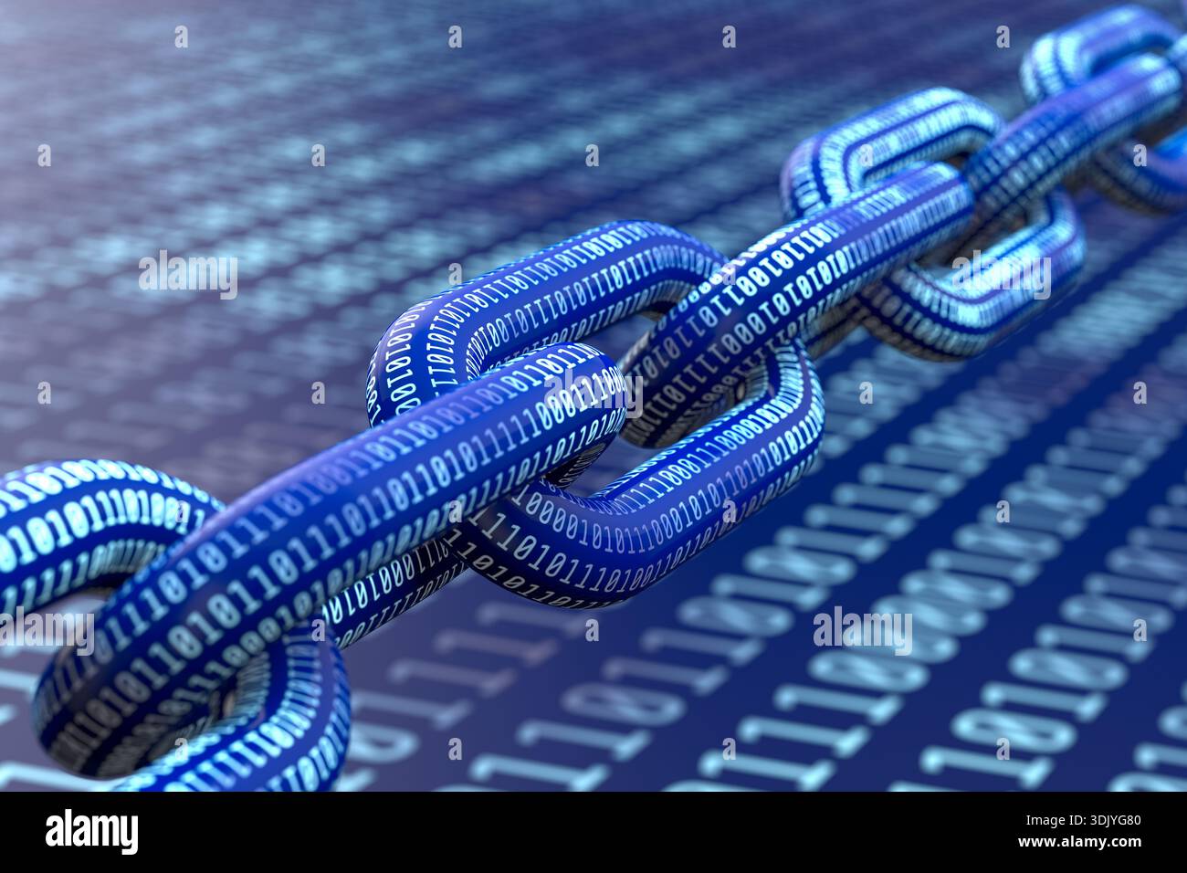 Internet communication. Binary coding. 3D illustration Stock Photo