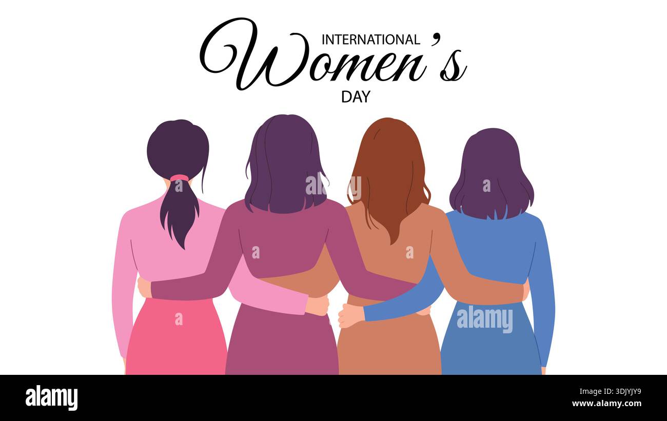 Women with arms around each other Stock Vector Images - Alamy