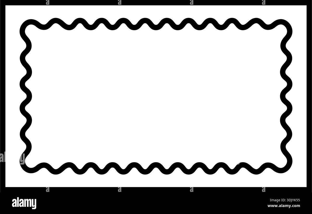 Inner Border Rectangle frame with wavy inner edges. Vignette for mirror, picture or ...