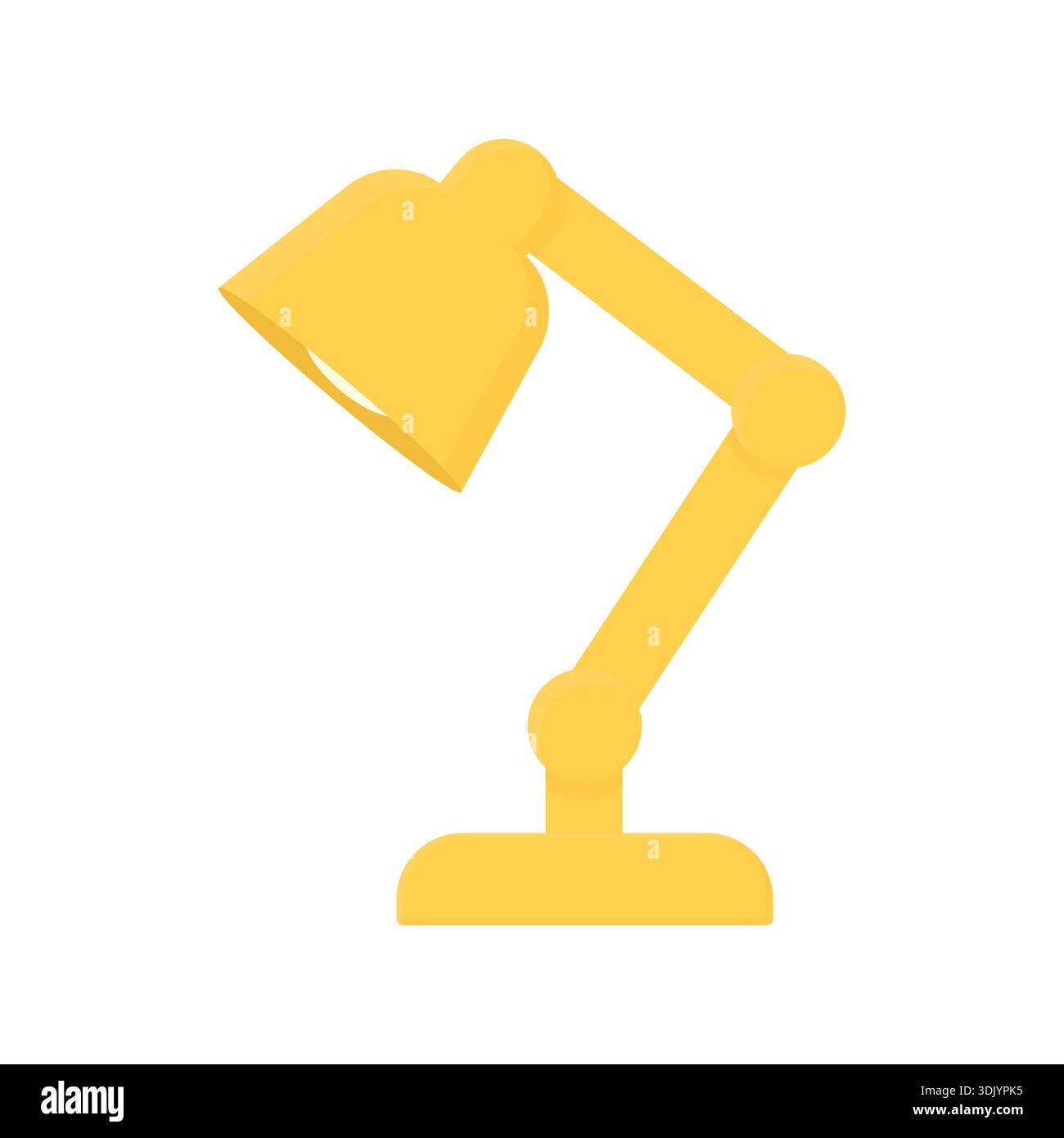 Table yellow lamp. Workplace elements. Stock Vector