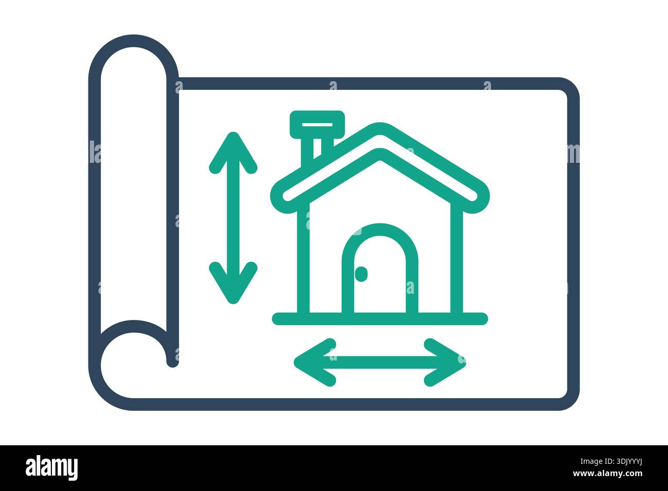 Blueprint icon. Line icon style. Icon related to real estate. Residential elements vector illustration Stock Vector