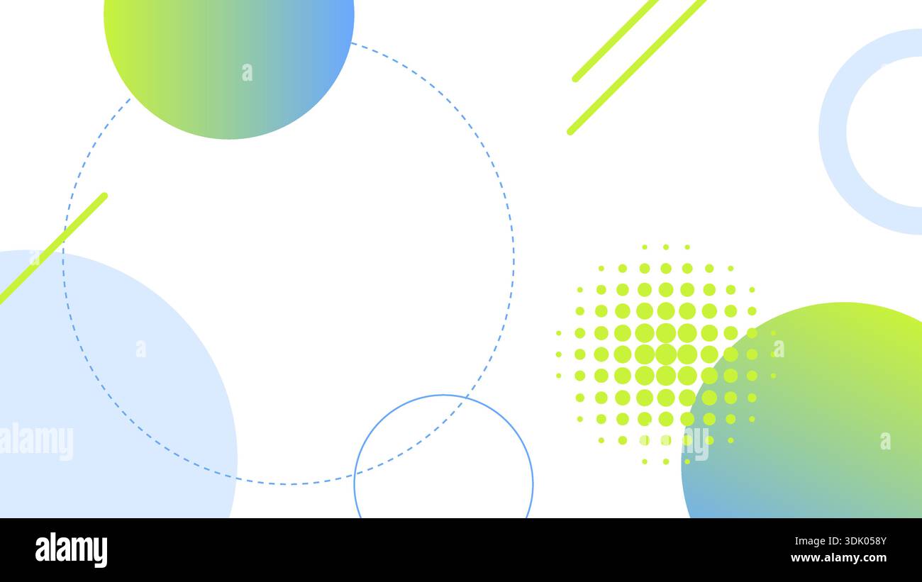 Abstract geometric background blue and green gradients with circles and ...