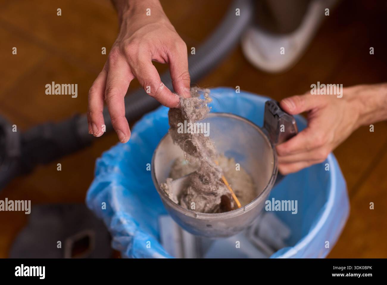 Inty Lint Process Deep cleaning process. Removing debris from filter meticulously ...