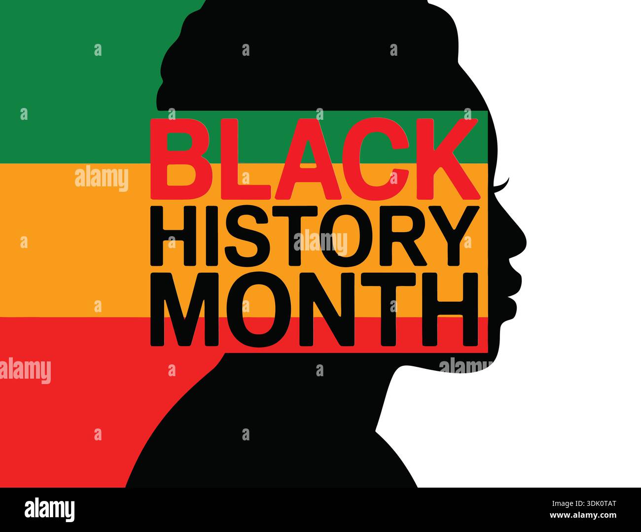 Black History Month Silhouette Icon in Pan-African Colors Stock Vector ...