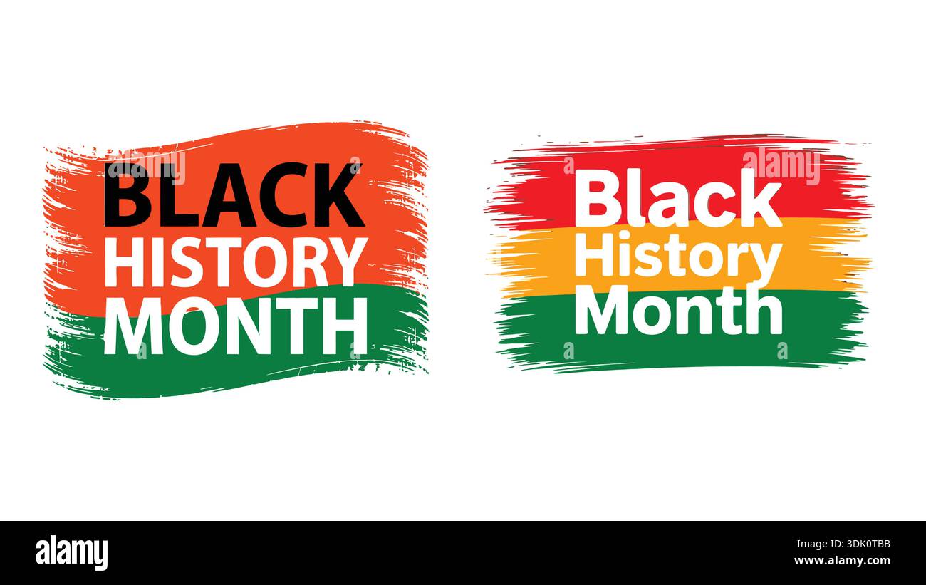 Black History Month Brush Stroke Text Logo Design Stock Vector Image ...
