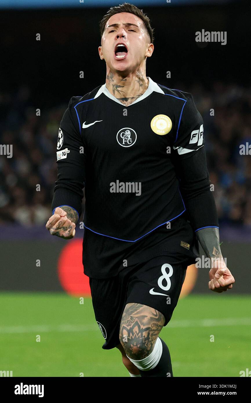 Enzo Fernandez of Chelsea FC celebrates during the UEFA Conference