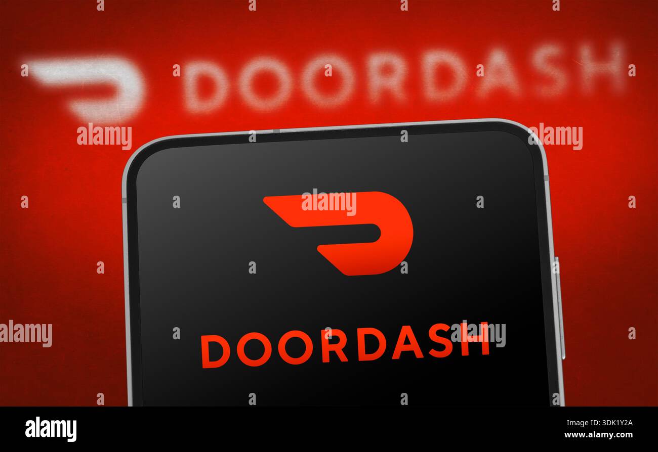 DoorDash online food delivery Stock Photo