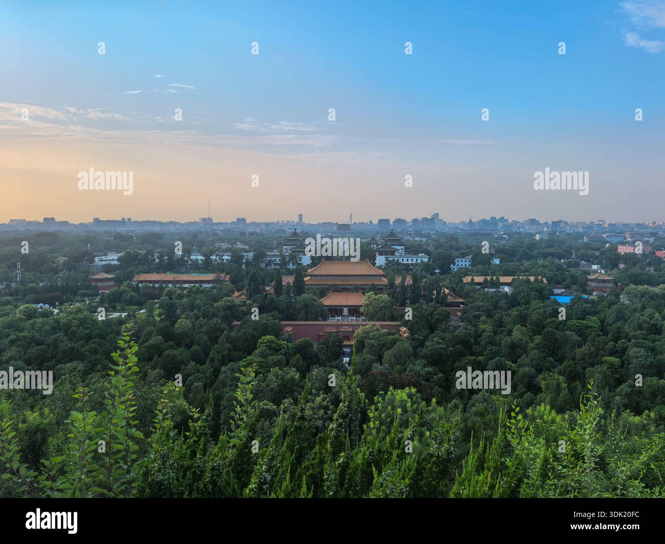 Wide View of Beijing's Central Axis from a High Vantage Point - Smartphone Captured Stock Image