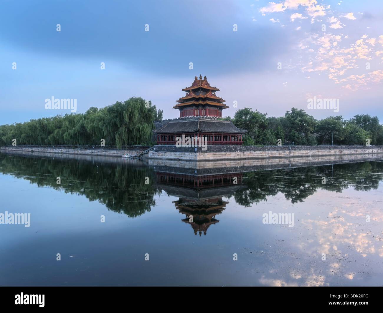 Sunset Reflection of the Palace Museum Watchtower - Smartphone Captured Stock Image