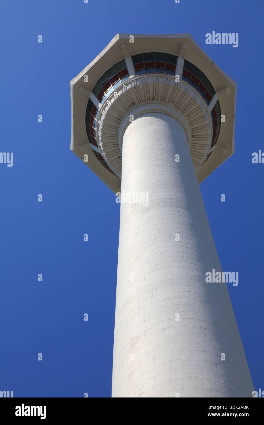 Landmarks of Busan, South Korea. Park view of Busan Tower. Stock Photo