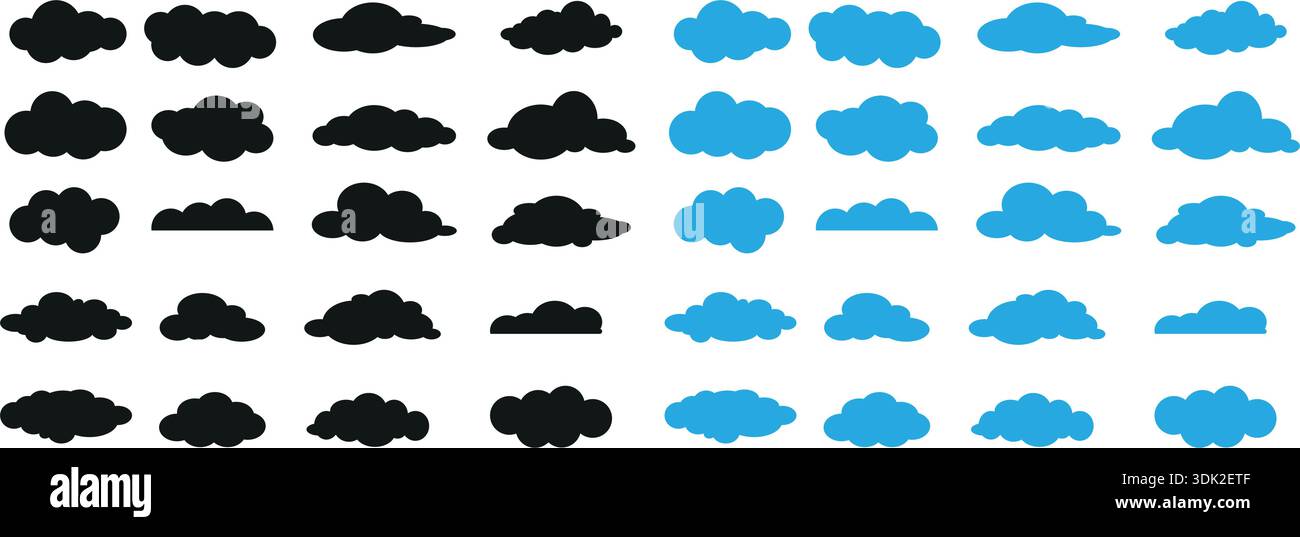 Cloud. Abstract white cloudy set isolated on transparent background. . Stock Vector