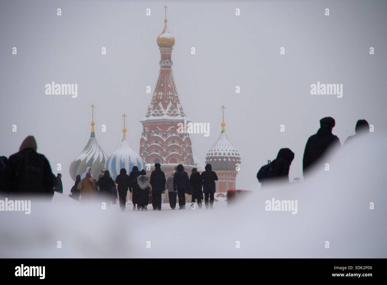 Moscow In January People walk the snow covered Red Square after a snowfall in Moscow, on ...