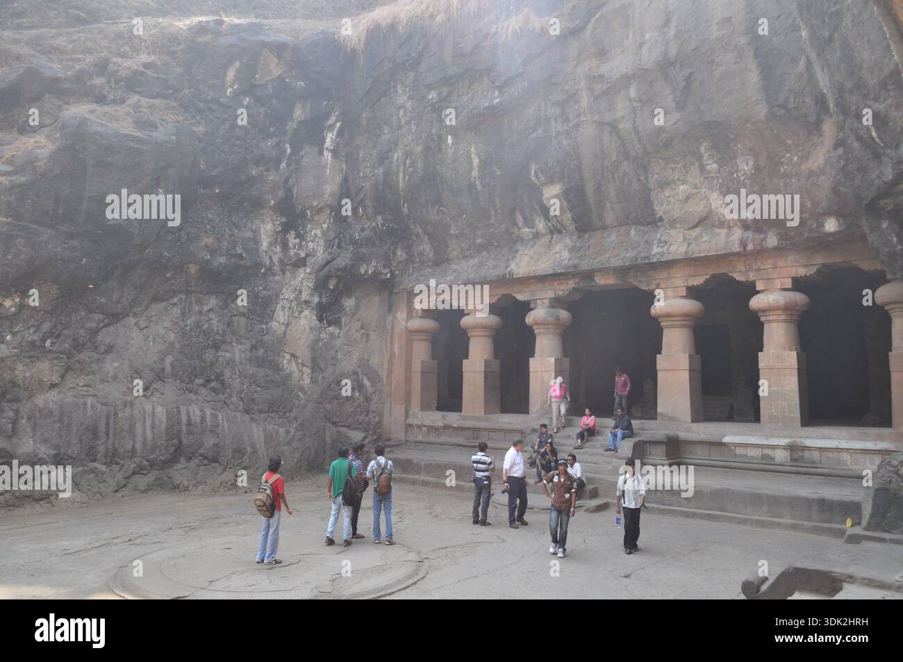 Visitors stand inside ancient hi-res stock photography and images - Alamy