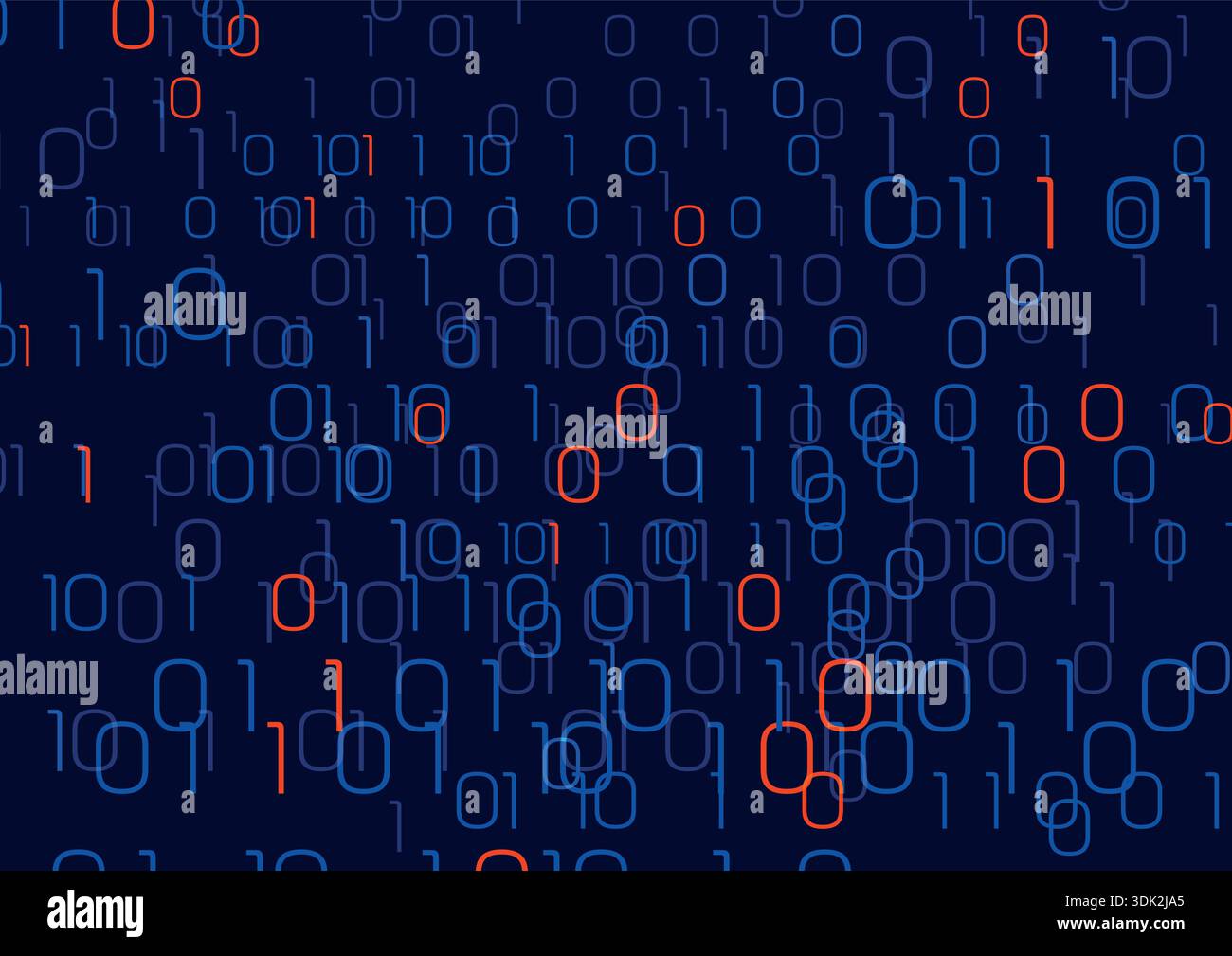 0 and 1 concept on dark blue background. technological digital background. Stock Vector