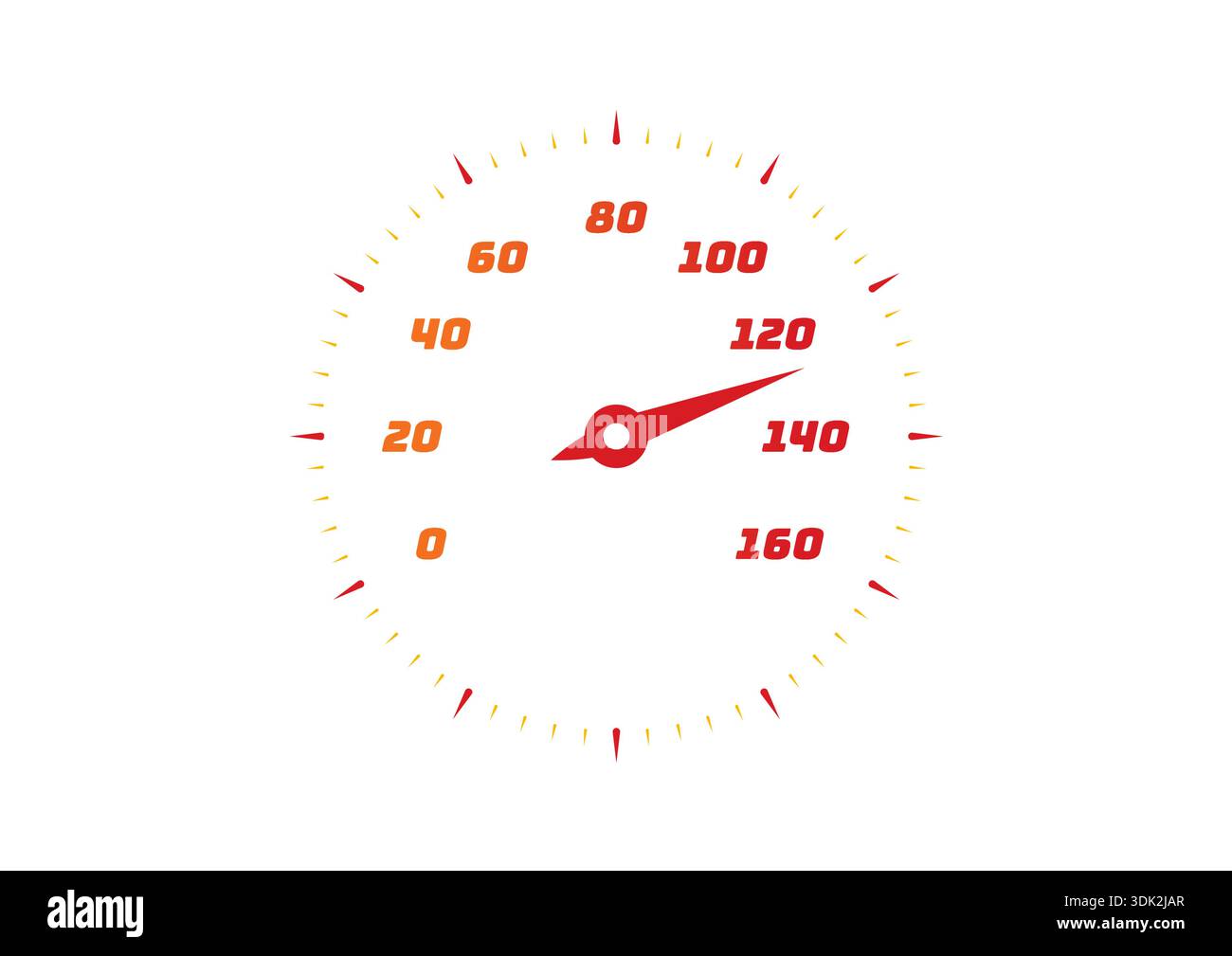 0-160 speedometer. round display concept. Stock Vector