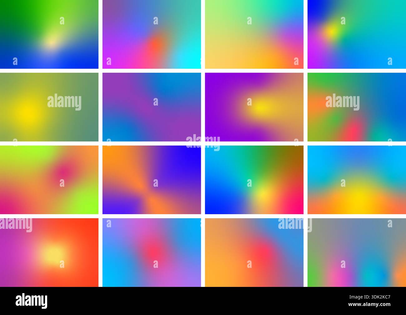 16 option gradient set. gradient backgrounds set. Stock Vector