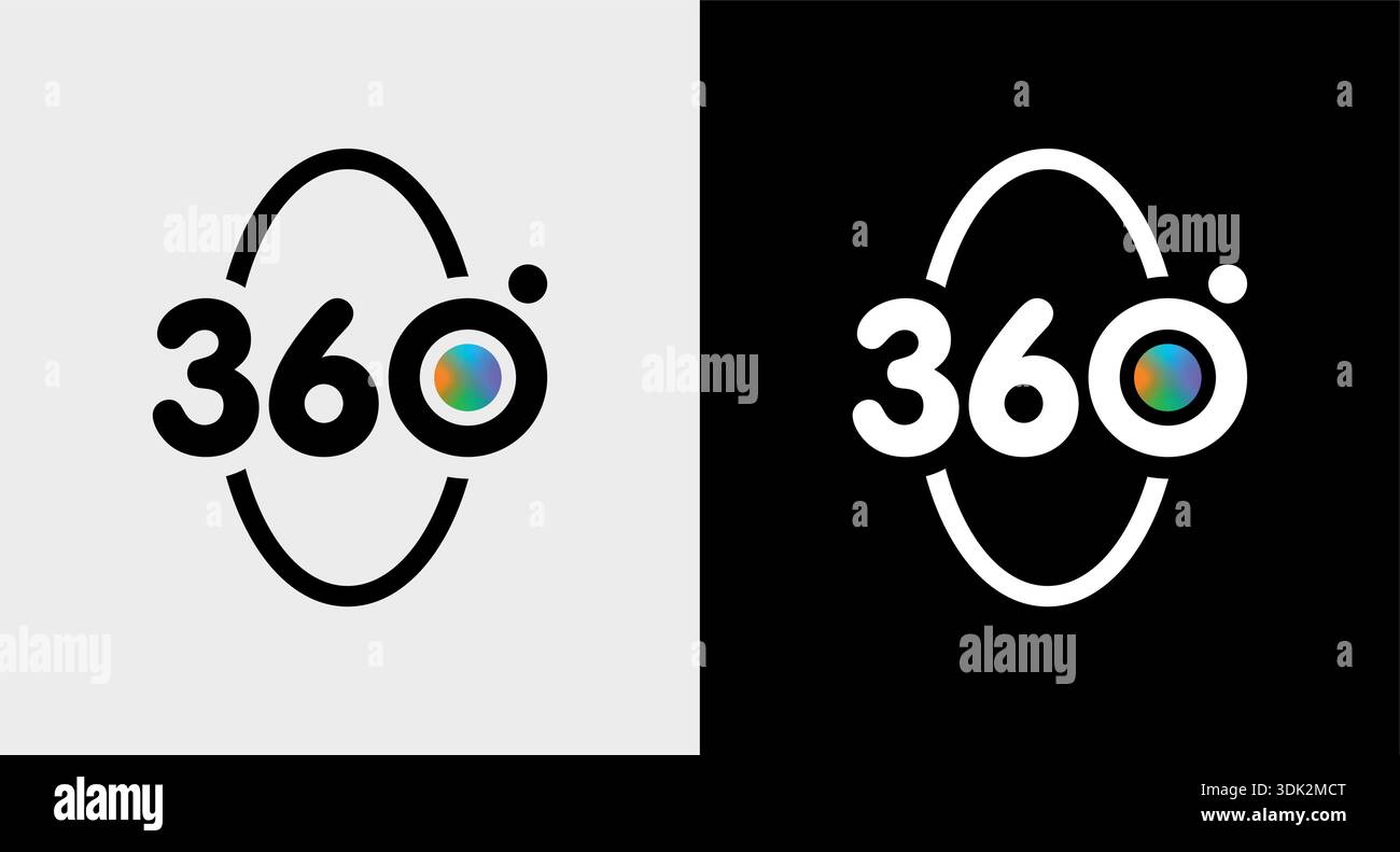 360 degree logo concept. 360 degrees. Stock Vector