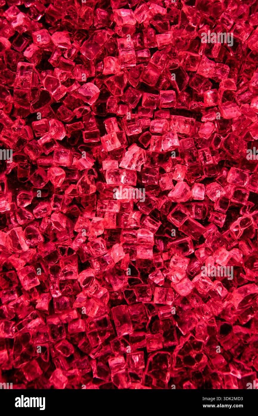 Abstract background of broken glassy cubes. Stock Photo