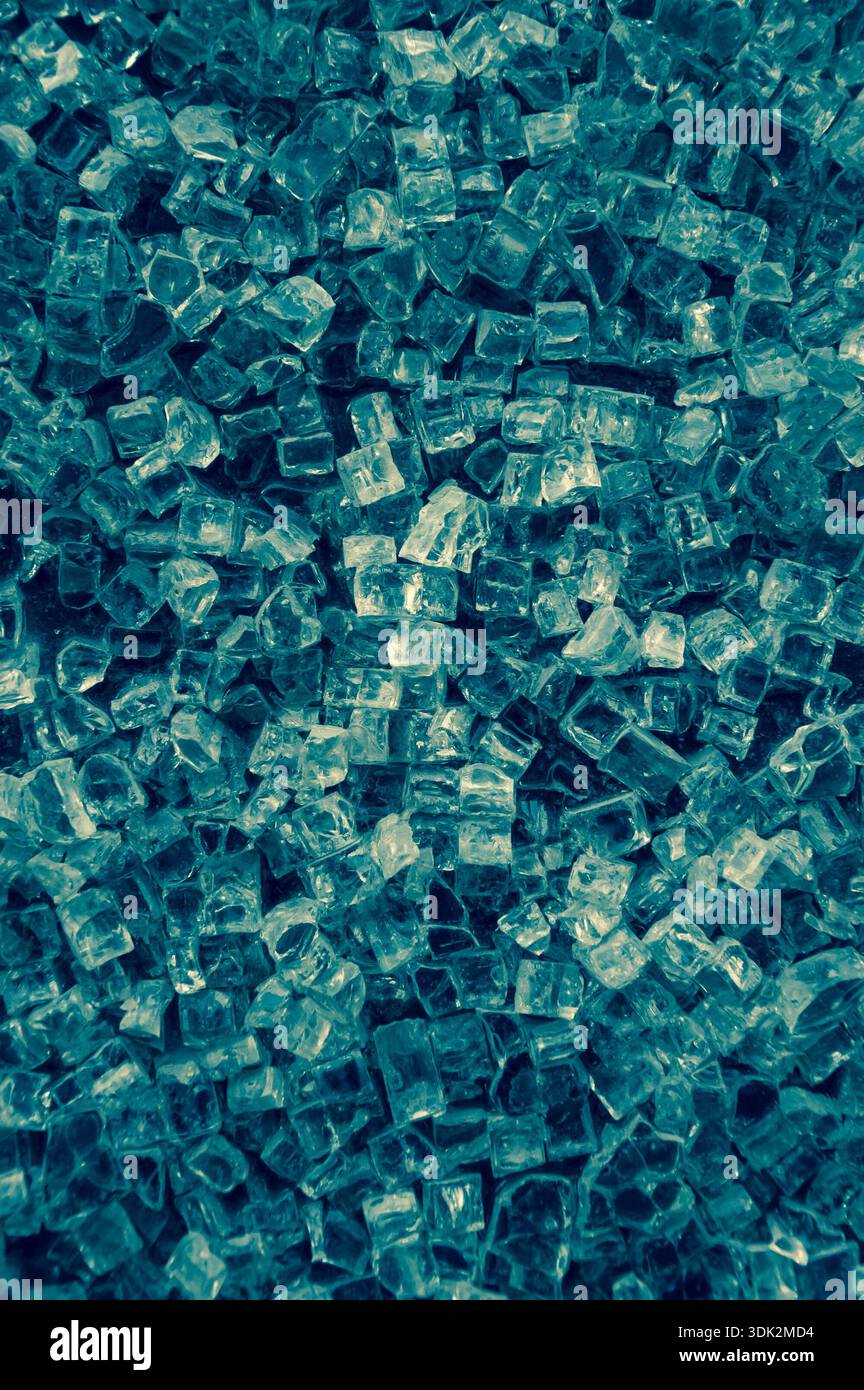 Abstract background of broken glassy cubes. Stock Photo