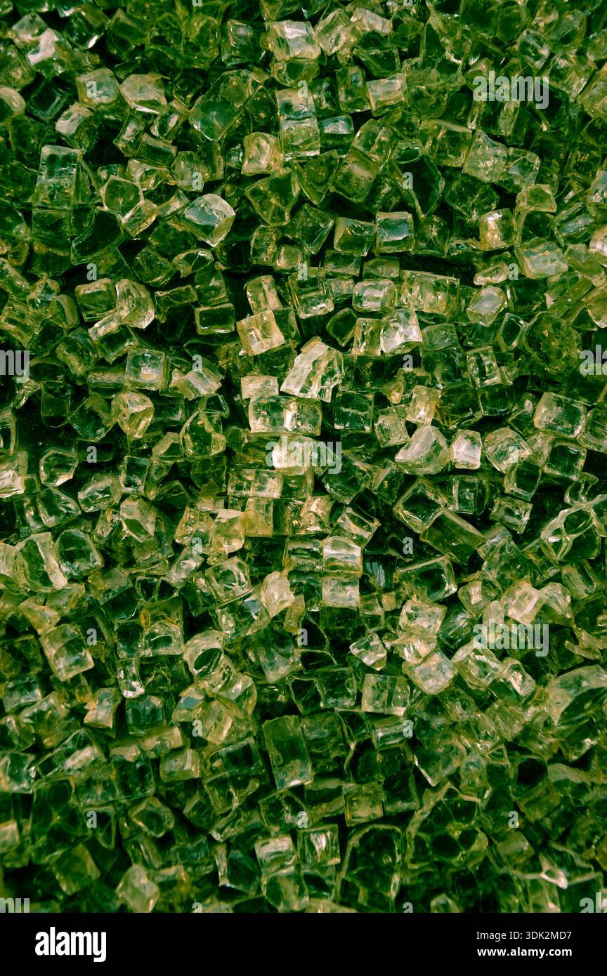 Abstract background of broken glassy cubes. Stock Photo